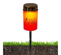 LED Grave Lights - Sturdy Weatherproof Lawn Lamp, Flickering Candle Effect, Solar Power Charging, Easy Installation | Cemetery Garden Light for Pathway Outdoor Memorial Tributes Eternal Shine Flame