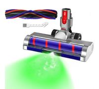 LED Green Light Replacement Head for Dyson V15 V11 V10 V8 V7 Cordless Vacuum Cleaner, Quick Release Motorhead Attachment with Anti-Tangle Carpet Brush and Soft Roller for Hard Floor