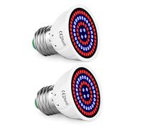 LED Grow Light Bulb Par16 Short Neck Bulb,Plant Light Bulbs E27 Base,5W Grow Bulb 50W Equivalent, Grow Light for Indoor Plants,2Pack