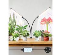 LED Grow Lights for Indoor Plants, 148 LEDs Full Spectrum Plant Light with Clip, 2-Head 360° Adjustable Gooseneck, 4/8/12H Timer, 1000-2000lm Dimmable Plant Lights Indoor for Seedlings & Succulents