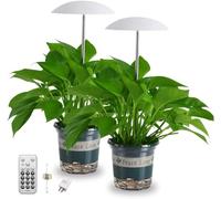LED Grow Lights for Indoor Plants 2 Pack, Smart Full Spectrum USB Small Plant Lights with Remote, Height Adjustable, Auto On/Off Timer, Ideal for Home Decoration
