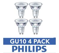 GU10 Philips 4.6w LED 50w Halogen Equivalent Cool White Energy Saving 4 Pack [EEK: A+]