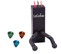 LED Guitar Wall Stand with Multi-Color Lighting and Plectrum Holder - Illuminated Guitar Hanger for Electric, Acoustic, and Bass Guitars - Stylish Guitar Display Mount - Red/Green and Blue