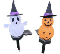 LED Halloween Pumpkin Solar Light 45cm Tall Garden Decor(lantern 2) | Auto dusk-to-dawn sensor, 8h night runtime, plastic build, IP45 rain resistant, garden lawn use