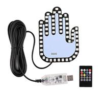 Led Hand Gesture For Car - Finger Gesture Light, Remote Control Rear Window Sign Car, Bright Warning Display | Vehicle Accessories Funny Finger Automotive Signal Accessory For Driving Safety Humor