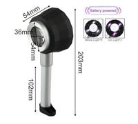 LED Handheld Magnifier with Scale, Optical Glass Lens, 30x Magnification, for Currency and Stamp Inspection(C)