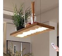 LED Hanging Light Dining Table Pendant Light Wood Rustic Dimmable 40W with The Remote Control Pendant Lamp Height Adjustable Modern Hanging Lamp Resin Chandelier for Kitchen Chandelier Living Room