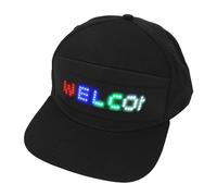 LED Hats, Programmable Colorful LED Cap, APP Control Editing Light Up Hat for Parties Christmas Club, Display Your Message in Full Color, Rechargeable Design (Black Hat)