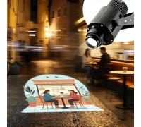 LED HD Advertise Logo Projector, Wall Floor Spotlight with Remote Control, IP67 Waterproof, 360° Rotate and Still Image, Color Rendering Index:>95 Ra, 1-30m Projection Distance, for Bar KTV