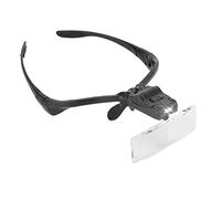LED Head Magnifying Glasses for Eyelash Extensions, Acne Extraction, Jewelry Repair, Tattoo Art, Watch Maintenance and Reading, 5 Interchangeable Lenses Headband Magnifier