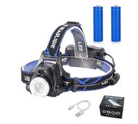LED Head Torch, Super Bright Head Torch Rechargeable Headlamp Waterproof Running Headtorch with 4 Light Modes, Headlight Torch for Running Cycling Hiking Fishing Power Cuts