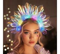 LED Headband Light Up Headband, Glow In The Dark Party Supplies, Glow Party Crown Hair Accessories for Women & Girls, Glow In The Dark Flashing Hair Band for Raves, Concerts, Halloween, Christmas