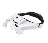 LED Headband Magnifier USB Rechargeable - White Adjustable