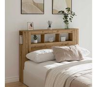 vidaXL LED Headboard Artisan Oak 140x18.5x103.5 cm Engineered Wood