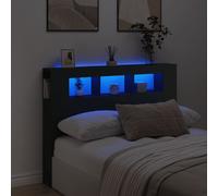 vidaXL Led Headboard Black 140X18.5X103.5 Cm Engineered Wood, Black