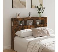 LED Headboard Bed Header Bedroom Storage Bed Headboard Engineered Wood vidaXL [EEK: N/A, A]
