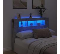 vidaXL Led Headboard Concrete Grey 140X18.5X103.5 Cm Engineered Wood, Grey