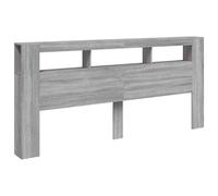 vidaXL LED Headboard Grey Sonoma 220x18.5x103.5 cm Engineered Wood