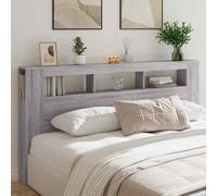 vidaXL Led Headboard Black 200 Cm Engineered Wood, Black