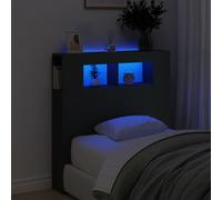 vidaXL LED Headboard Black 100x18.5x103.5 cm Engineered Wood