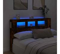 LED Headboard Bed Header Bedroom Storage Bed Headboard Engineered Wood vidaXL [EEK: N/A, A]