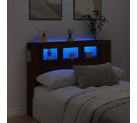 vidaXL Led Headboard Black 140X18.5X103.5 Cm Engineered Wood, Black