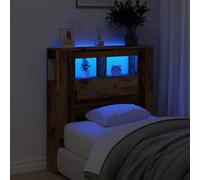 LED Headboard Bed Header Bedroom Storage Bed Headboard Engineered Wood vidaXL [EEK: N/A, A]