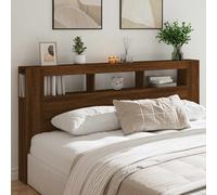 vidaXL Led Headboard Black 200 Cm Engineered Wood, Black