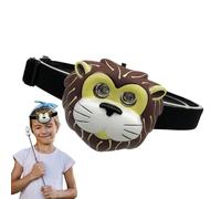 LED Headlamp Flashlight, Cute Cartoon Animal LED Head Torch, Panda Design Rechargeable Head Lamp, Raccoon Appearance 2 Lighting Modes, Cartoon Raccoon Lion Headband Flashlight, Funny LED Headlamp Toy