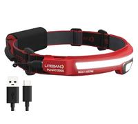 LED Headlamp, Liteband PRO PureHD 2500 Lumen Super Bright Head Lamp, Rechargeable Powerful Battery Powered Tactical Headlamps, Camping, Running, Hard Hat Light, Best Rated Forehead Flashlight, Red