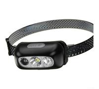 LED Headlamp Rechargeable, Ultra Bright 200m Range, Motion Sensor Operation, Lightweight 45g, Adjustable Modes for Camping, Hiking, Night Fishing(A)