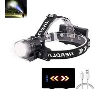 LED Headlamp Rechargeable Ultra Brightest XHP90 12000 High Lumens Hardhat Headlight with COB Light Power Display Power Bank Waterproof Zoomable 4 Mode Portable Head Lamp for Men Adults Camping Hunting