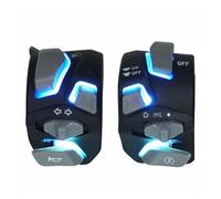 LED Headlight Assembly 7/8'' 22mm Universal Motorcycle Handlebar Switch Headlight Warning Light Turn Flash Signal Horn Start Kill Button With LED(Blue)