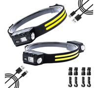 Led Headtorch, Head Torch Rechargeable Waterproof Led Running Lenser Head Torch,8 Modes,Motion Sensor,Magnetic,Zoom,Super Bright 270°Wide Beam,Strong Spotlight,Floodlight(A-Unilateral)