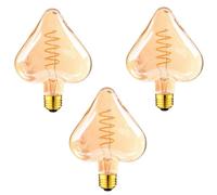 Led Heart Shaped 4W E27 Spiral Filament Amber Warm White 2700K Decorative Light Bulb