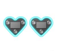LED Heart Shaped Solar Ambient Lights for Car Dashboard and Yard Decor IP65 Rated Waterproof Performance 2pcs (light blue)