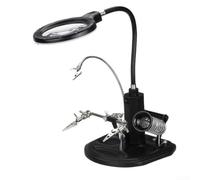 LED Helping Hands Magnifier Station, Soldering Iron Stand with Clamps