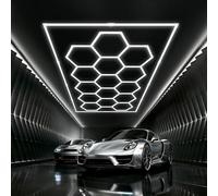 LED Hexagonal Garage Light Lighting For Garages, Car Beauty Shops, Gyms, Warehouses, Shopping Centers(14-HEX Including The Outer Frame)