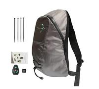 LED Hiking Backpack | Remote Control Backpack with 4 Available LED Signs with Direction Indicator | USB Rechargeable Bright Safety Light Belt High Visibility for Noc Running, grey, Consulte la