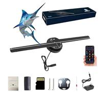 LED Hologram Fan Projector 3D Display with APP Remote and Wi-Fi, Perfect for Bar, Christmas, Halloween