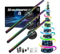 Led Holographic Fan,3d Hologram Led Fan Projector,3d Fan Hologram Display Wall-mounted