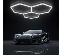 LED Honeycomb Lighting 6500K DIY Super Bright Hex Lights Low Energy Consumption Shockproof and Practical for Garage Warehouse Workshop Gym Basement 3HEX