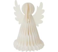 LED Honeycomb Paper Angel Decoration White 35x34x50 cm Warm White Light 2 Bulb DIY Design Battery Operated Timer Function