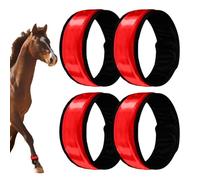 LED Horse Leg Bands - Pack of 4 Safety Leggings, 4 Modes Horse Ankle Strap for High Visibility, Night Riding Safety Equipment for Trail, Street, Parade, Farm, Stable, Ranch, Stable, Riding Accessories