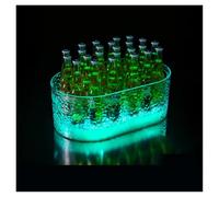 LED ice Bucket Large Capacity LED Acrylic Ice Buckets，with Rechargeable，for Wedding(Colored)