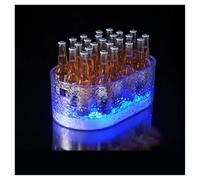 LED ice Bucket Large Capacity LED Acrylic Ice Buckets，with Rechargeable，for Wedding(Dark Blue)