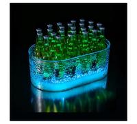LED ice Bucket Large Capacity LED Acrylic Ice Buckets，with Rechargeable，for Wedding(Light Blue)