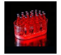 LED ice Bucket Large Capacity LED Acrylic Ice Buckets，with Rechargeable，for Wedding(Red)