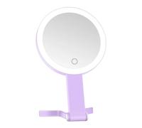 LED Illuminated 10X 360° Rotation, Foldable Iron Base for Home Use Foldable Magnification Mirroring