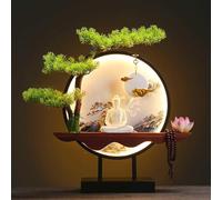 LED Illuminated Artificial Bonsai Tree, Zen Decorative Faux Plant for Home Office Desk, Book Shelf, Modern Housewarming Gift